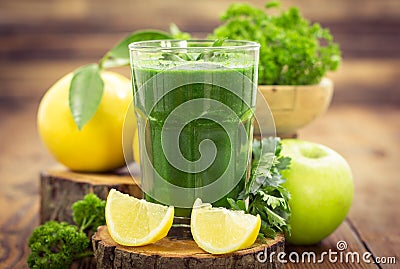 Fresh green smoothie Stock Photo