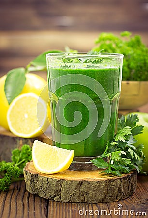 Fresh green smoothie Stock Photo