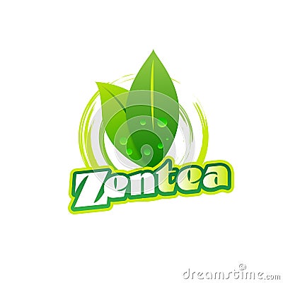 Fresh Green Tea Relaxation Logo Design Template Stock Photo