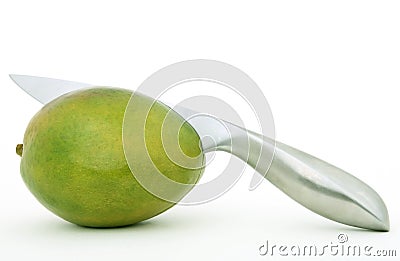 Fresh green tropical mango fruit Stock Photo