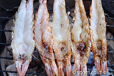 Fresh grilled shrimp is safe from formalin Stock Photo