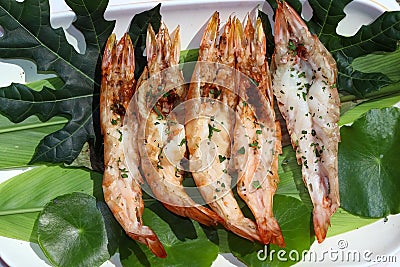 Fresh grilled shrimp is safe from formalin Stock Photo