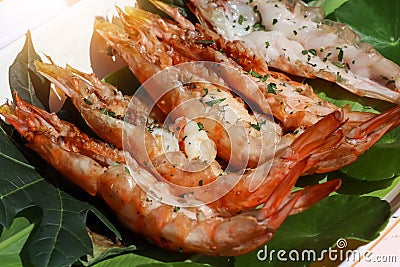 Fresh grilled shrimp is safe from formalin Stock Photo