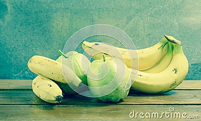 Guavas and banana Stock Photo