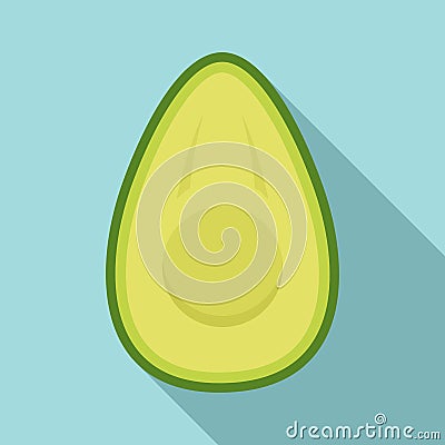 Fresh half avocado icon, flat style Vector Illustration