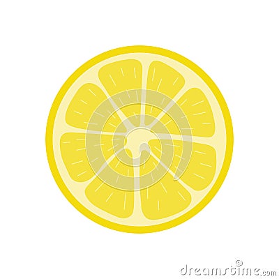 Fresh half of lemon isolated on white background. Organic fruit. Cartoon style. Vector illustration for any design Vector Illustration