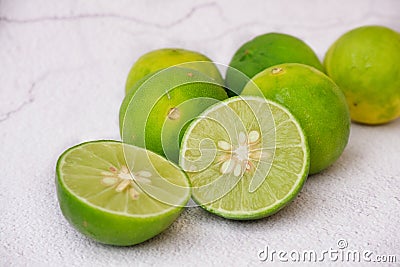 Fresh half lime fruit Stock Photo