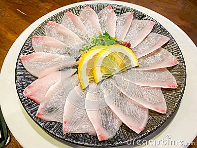 Fresh Hamaji fish sashimi Stock Photo