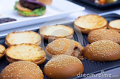 Fresh hamburger Sandwich Stock Photo