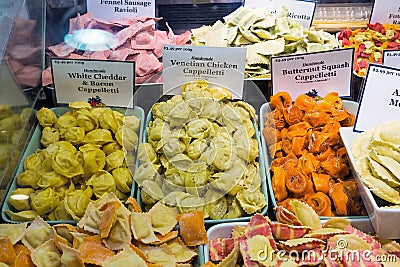 Fresh Handmade Italian Stuffed Pasta Stock Photo