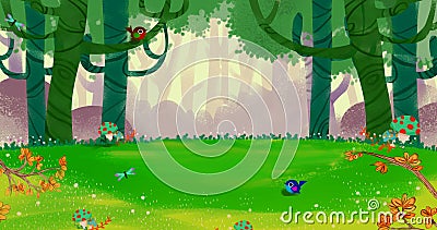 The Fresh Happy Spring Air in the Small Forest. Stock Photo