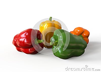Fresh, healthy, delicious looking bell peppers, in vivid colours Stock Photo