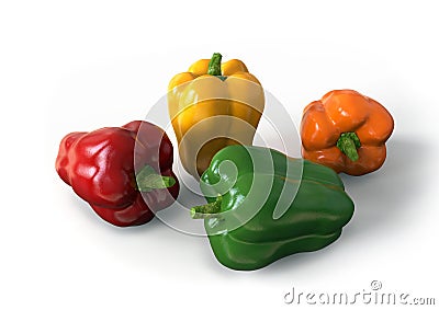 Fresh, healthy, delicious looking bell peppers, in vivid colours Stock Photo