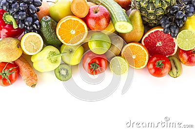 Fresh, healthy fruits and vegetables Stock Photo