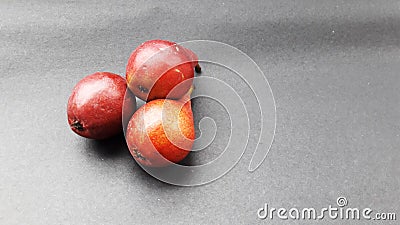 fresh healthy pear isolated on black background closeup Stock Photo