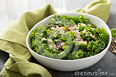 Fresh healthy salad with kale and quinoa Stock Photo