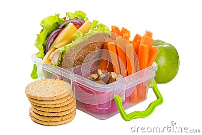 Fresh healthy school lunch Stock Photo