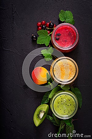 Fresh healthy smoothies from different berries Stock Photo