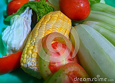 Fresh and healthy vegetables ready to eat Stock Photo