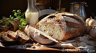 Fresh Home Baked Sourdough Bread Stock Photo