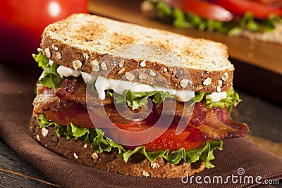 Fresh Homemade BLT Sandwich Stock Photo