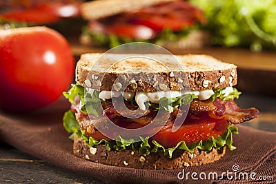 Fresh Homemade BLT Sandwich Stock Photo