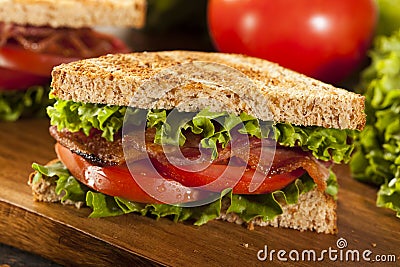 Fresh Homemade BLT Sandwich Stock Photo