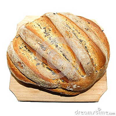 Fresh homemade bread with poppy seeds Stock Photo