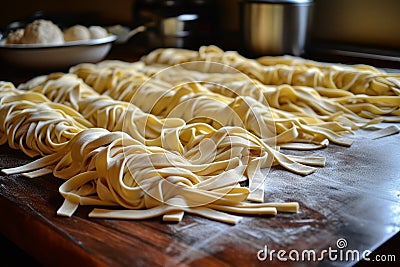 Fresh Homemade pasta. Generate Ai Stock Photo