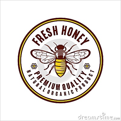 Fresh Honey natural organic product Vector Illustration