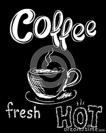 Fresh, hot coffee Vector Illustration