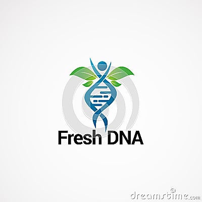 Fresh human DNA logo vector, icon, element, and template for company Vector Illustration