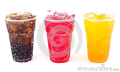 Fresh, ice cold water in Plastic cup Stock Photo