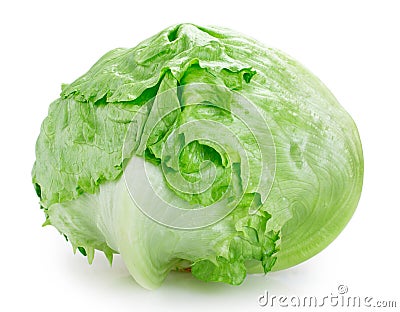 Fresh iceberg lettuce on white background Stock Photo