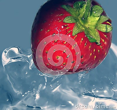 Fresh icy strawberry Stock Photo