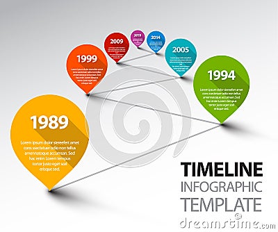 Fresh Infographic Timeline Template with pointers on a line Stock Photo