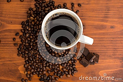 Fresh,invigorating coffee with chocolate Stock Photo