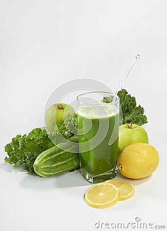 Fresh juice in green Stock Photo