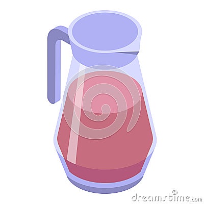 Fresh juice jug icon, isometric style Vector Illustration