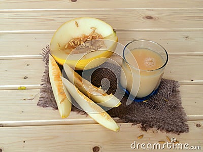 Fresh juice and melon Stock Photo