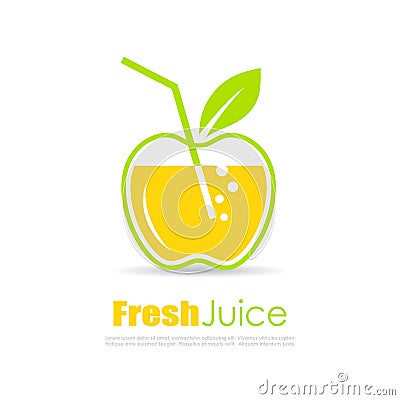 Fresh juice vector logo Vector Illustration