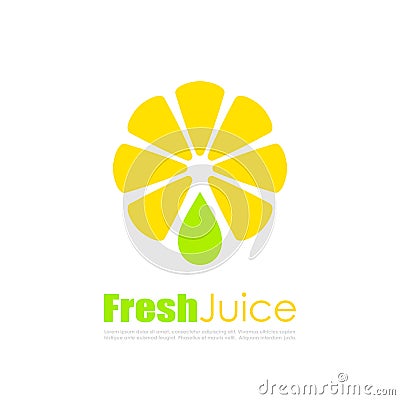 Fresh juice vector logo Vector Illustration