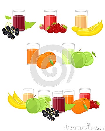 Fresh juices Vector Illustration
