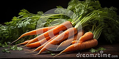 Fresh juicy carrot with leaves Stock Photo