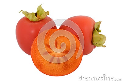 Fresh juicy persimmon fruit Stock Photo