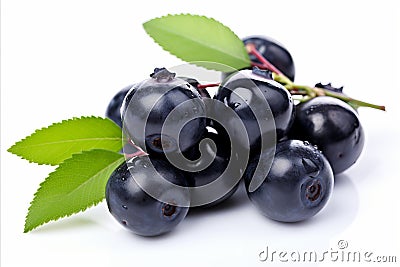Fresh and juicy ripe huckleberry berries isolated on white background high quality image Stock Photo
