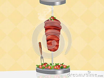 Fresh kebab Cartoon Illustration