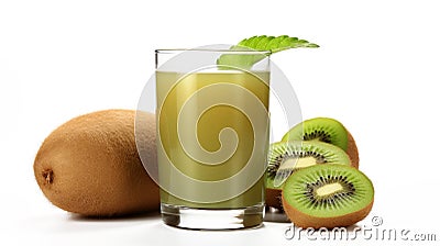 Fresh Kiwi Juice with Mint Leaf Stock Photo