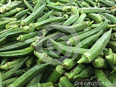 fresh ladys finger or okra Stock Photo