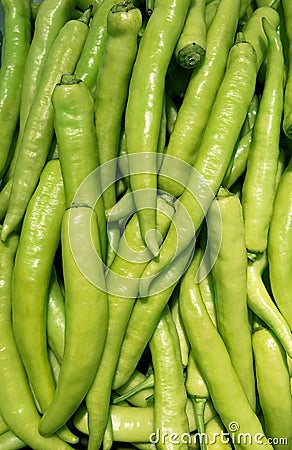 Fresh Large Chili And Chili Spur Pepper, Young Chili, Prik Num Stock Photo